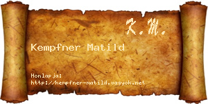 Kempfner Matild névjegykártya